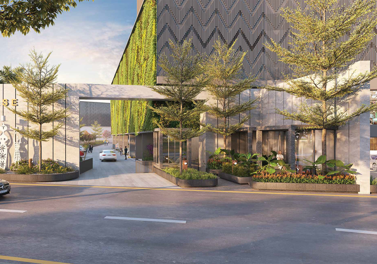 Exterior view of ANP Privado &mdash; photo gallery, images, brochure, amenities, cost sheet, price breakup, availability details, RERA number, RERA certificate, possession date, layout plan, logo, floor plan, master plan, and location map showcasing project highlights and features.