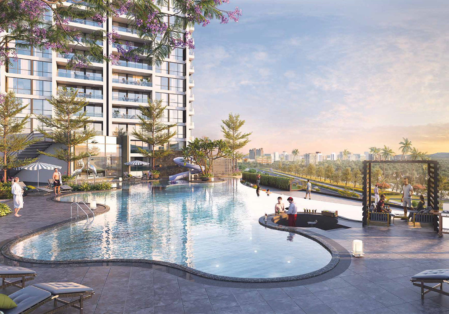 Exterior view of ANP Privado &mdash; photo gallery, images, brochure, amenities, cost sheet, price breakup, availability details, RERA number, RERA certificate, possession date, layout plan, logo, floor plan, master plan, and location map showcasing project highlights and features.